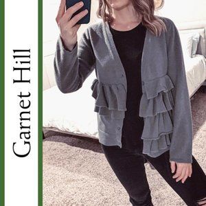 Garnet Hill | Tiered Ruffle Wool Cardigan